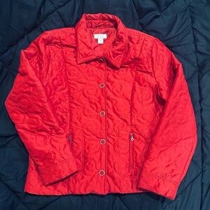 Christopher & Banks Red Quilted Puffer Jacket
